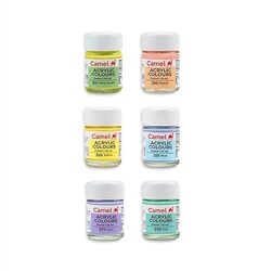 Camel Acrylic Pastel Colours 6 shades - 10ml each